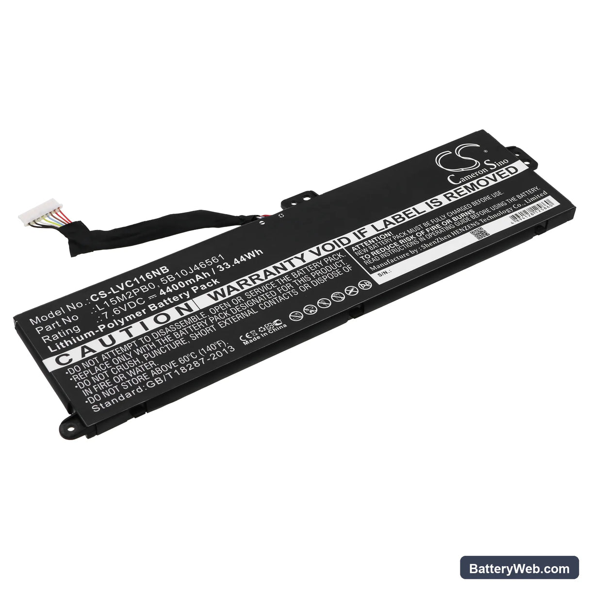 Lenovo Chromebook 11.6 Replacement Battery, 7.6V, 4400mAh, Li-Polymer 1