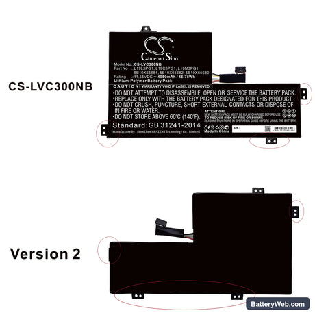 Lenovo 100e Chromebook 2nd Replacement Battery, 11.55V, 4050mAh, Li-Polymer 5