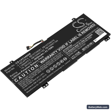 Lenovo IdeaPad C340-14IWL Replacement Battery, 15.36V, 2850mAh, Li-Polymer 1