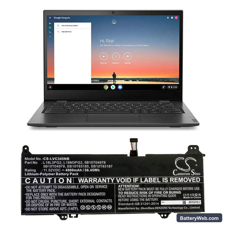 Lenovo Chromebook S345-14AST (81WX0008GE) Replacement Battery, 11.52V, 4900mAh, Li-Polymer 5
