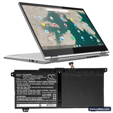 Lenovo Yoga Chromebook C630 Replacement Battery, 7.5V, 7350mAh, Li-Polymer 5