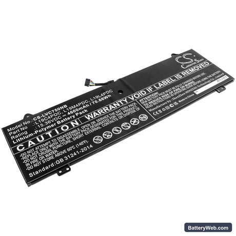 Lenovo Yoga C750 14 ITL Replacement Battery, 15.36V, 4600mAh, Li-Polymer 1