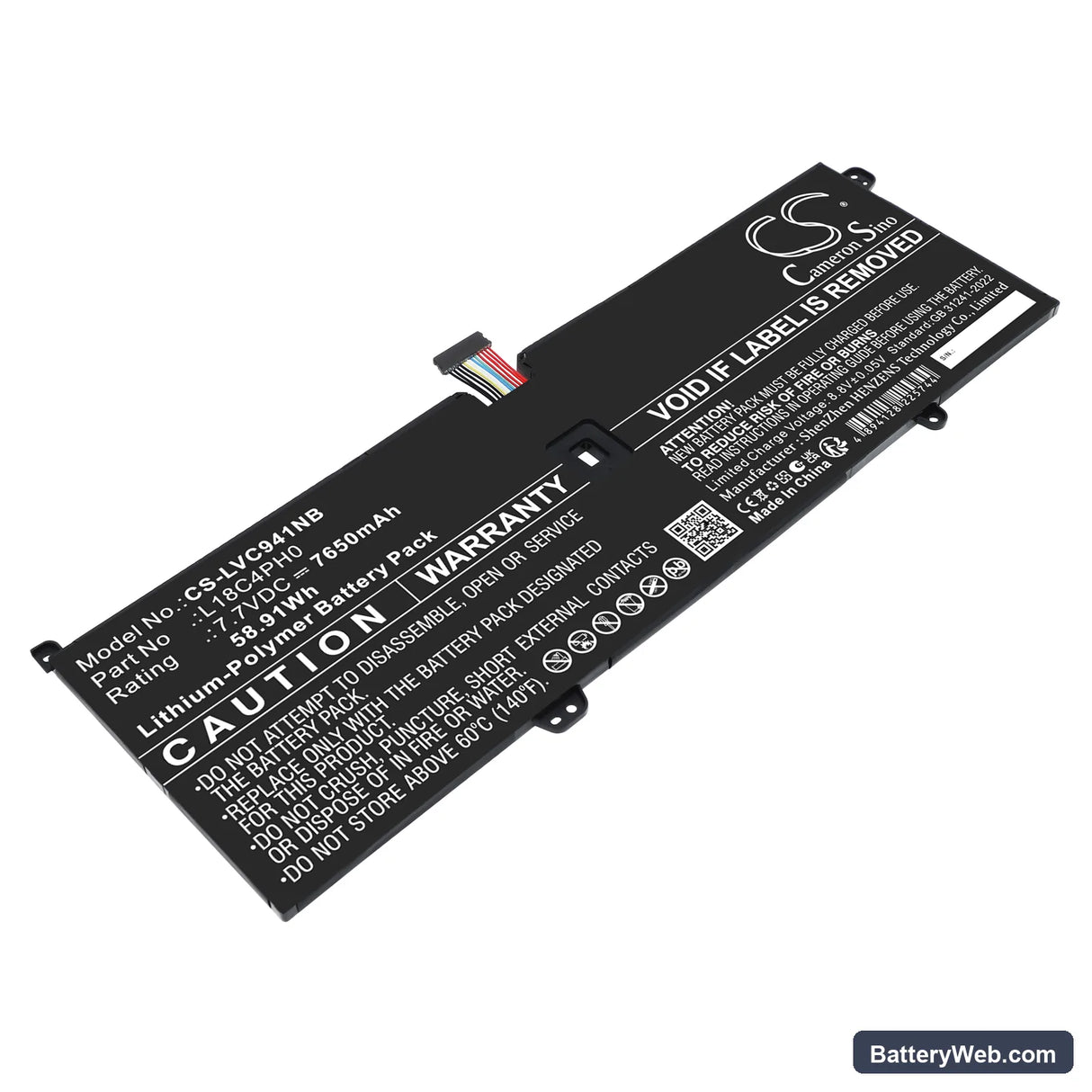 Lenovo Yoga C940-14IIL Replacement Battery, 7.7V, 7650mAh, Li-Polymer 1