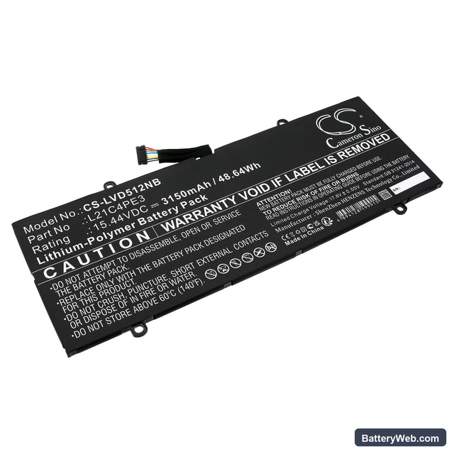 Lenovo IdeaPad Duet 5 12IRU8 83B3001HPH Replacement Battery, 15.44V, 3150mAh, Li-Polymer 1
