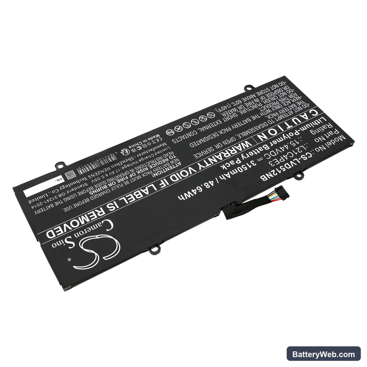 Lenovo IdeaPad Duet 5 12IRU8 83B3001HPH Replacement Battery, 15.44V, 3150mAh, Li-Polymer 2