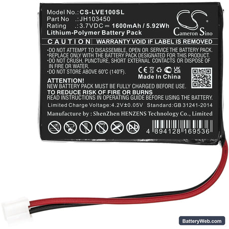 Levana Palm Replacement Battery, 3.7V, 1600mAh, Li-Polymer 3
