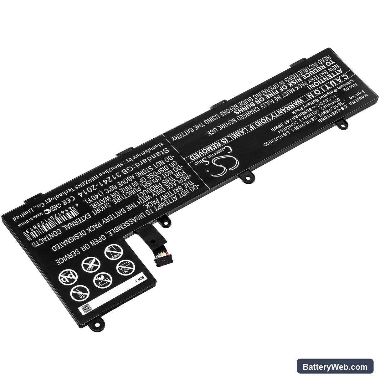 Lenovo ThinkPad Yoga 11e 20GA000MUS Replacement Battery, 11.25V, 3650mAh, Li-Polymer 2
