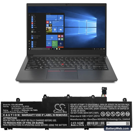 Lenovo ThinkPad E14 Gen2-20TA000DGE Replacement Battery, 11.34V, 3950mAh, Li-Polymer 5