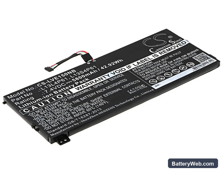 Lenovo Edge 15 Replacement Battery, 7.4V, 5800mAh, Li-ion 1