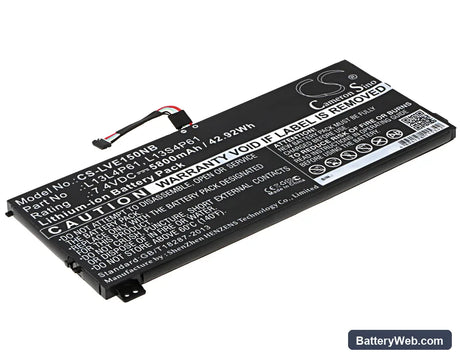 Lenovo Edge 15 Replacement Battery, 7.4V, 5800mAh, Li-ion 1