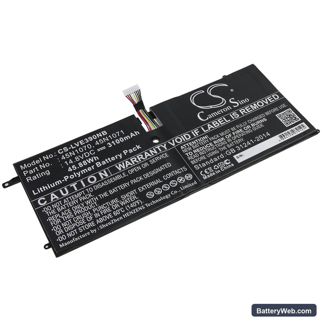 Lenovo ThinkPad X1 Carbon 3460-22U Replacement Battery, 14.8V, 3100mAh, Li-Polymer 1