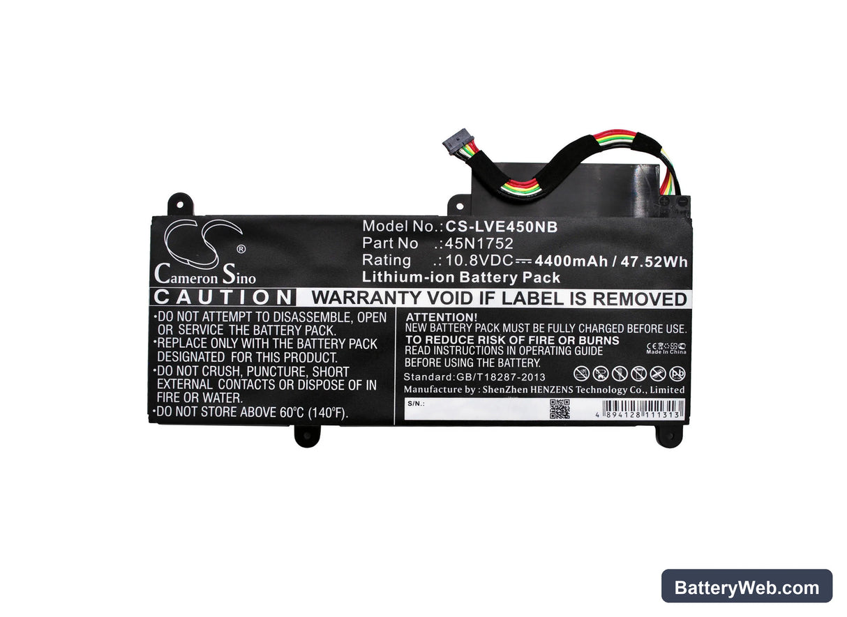 Lenovo ThinkPad E450 Replacement Battery, 10.8V, 4400mAh, Li-ion 5