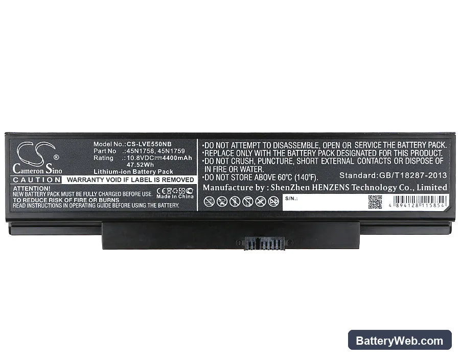 Lenovo ThinkPad Edge E550 Replacement Battery, 10.8V, 4400mAh, Li-ion 5