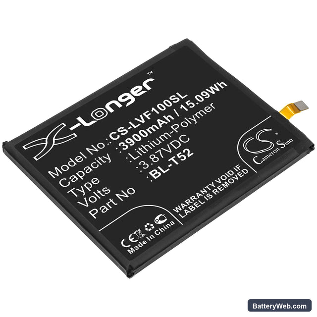 LG Wing 5G Replacement Battery, 3.87V, 3900mAh, Li-Polymer 1