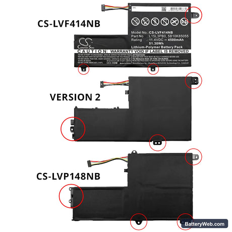 Lenovo Flex 4 1470 Replacement Battery, 11.4V, 4500mAh, Li-Polymer 4