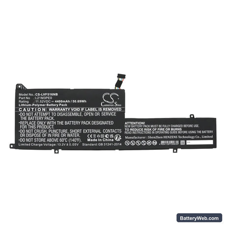 Lenovo IdeaPad Flex 5 14IAU7 82R7006TUK Replacement Battery, 11.52V, 4400mAh, Li-Polymer 3