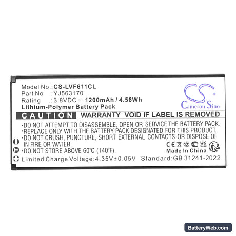 Linkvil Fanvil W610W Replacement Battery, 3.8V, 1200mAh, Li-Polymer 3