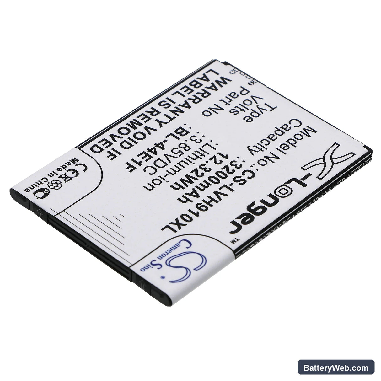 LG VS995 Replacement Battery, 3.85V, 3200mAh, Li-ion 2