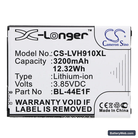 LG VS995 Replacement Battery, 3.85V, 3200mAh, Li-ion 3