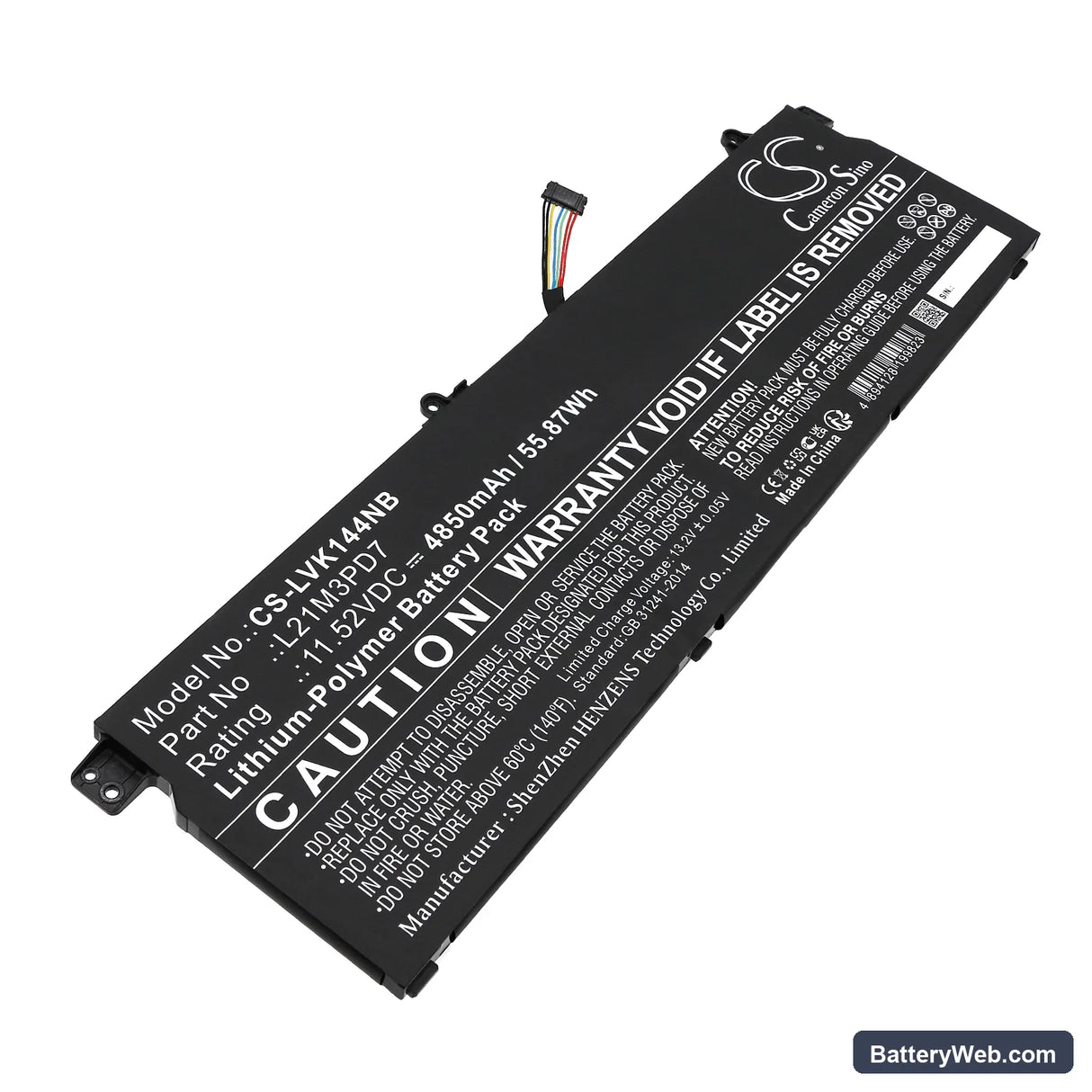 Lenovo Thinkbook 14 G4+IAP Replacement Battery, 11.52V, 4850mAh, Li-Polymer 1
