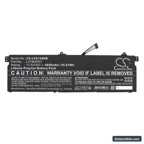 Lenovo Thinkbook 14 G4+IAP Replacement Battery, 11.52V, 4850mAh, Li-Polymer 3