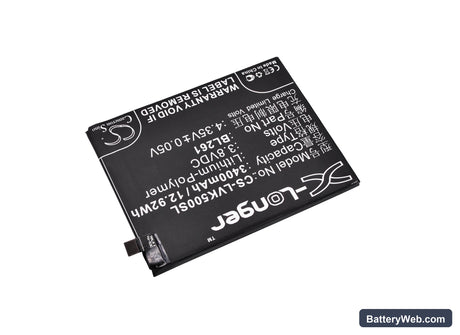 Lenovo K5 Note Replacement Battery, 3.8V, 3400mAh, Li-Polymer 2
