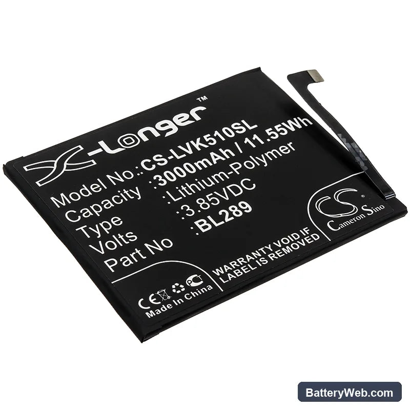 Lenovo K5 Play Replacement Battery, 3.85V, 3000mAh, Li-Polymer 1