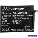 Lenovo K5 Play Replacement Battery, 3.85V, 3000mAh, Li-Polymer 3