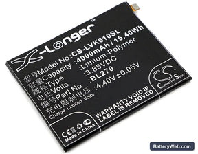 Lenovo Vibe K6 Plus Replacement Battery, 3.85V, 4000mAh, Li-Polymer 1