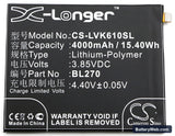 Lenovo Vibe K6 Plus Replacement Battery, 3.85V, 4000mAh, Li-Polymer 3