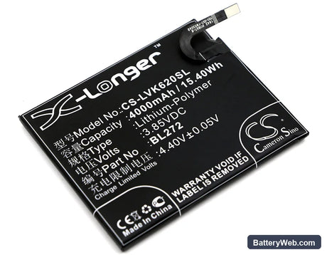 Lenovo Vibe K6 Power Replacement Battery, 3.85V, 4000mAh, Li-Polymer 1