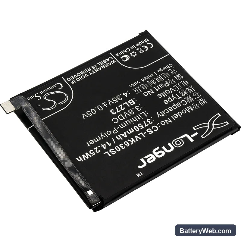 Lenovo K6 Note Replacement Battery, 3.8V, 3750mAh, Li-Polymer 2