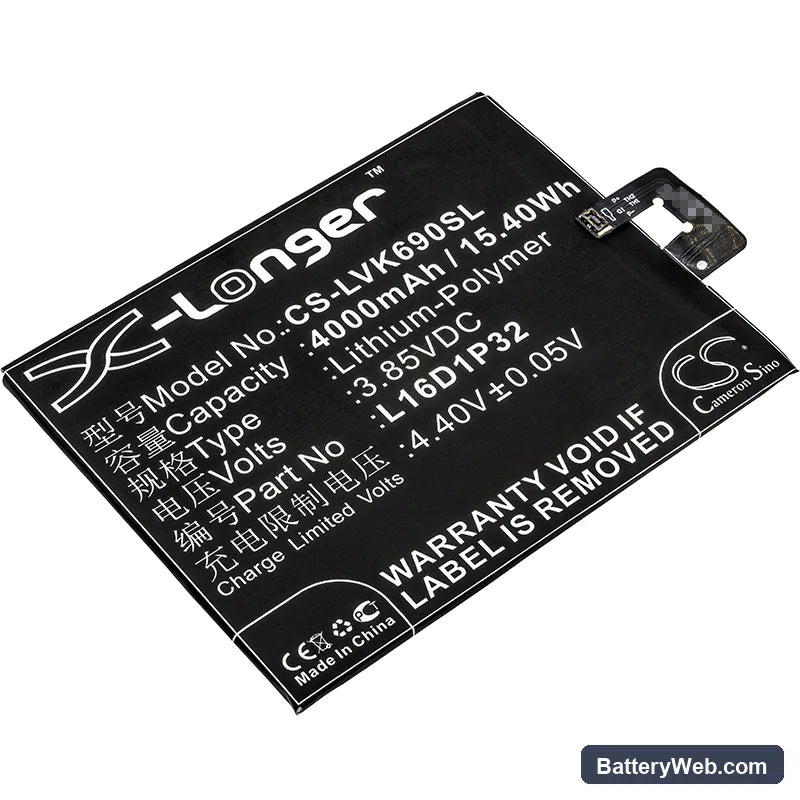 Lenovo PB2-690N Replacement Battery, 3.85V, 4000mAh, Li-Polymer 1