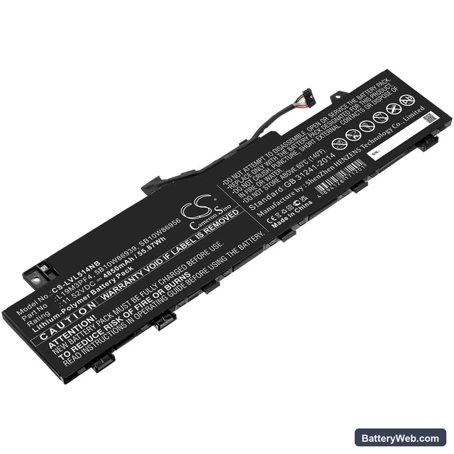 Lenovo IdeaPad 5 14ARE05 Replacement Battery, 11.52V, 4850mAh, Li-Polymer 1
