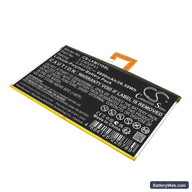 Lenovo Pad 2024 TB331FC Replacement Battery, 3.91V, 6800mAh, Li-Polymer 1