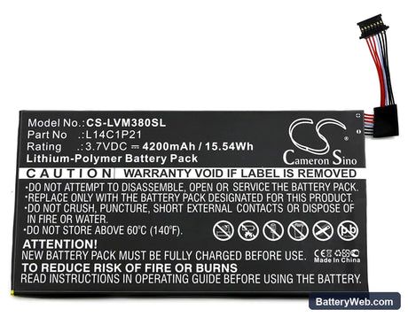 Lenovo Ideatab Miix 3 Replacement Battery, 3.7V, 4200mAh, Li-Polymer 3