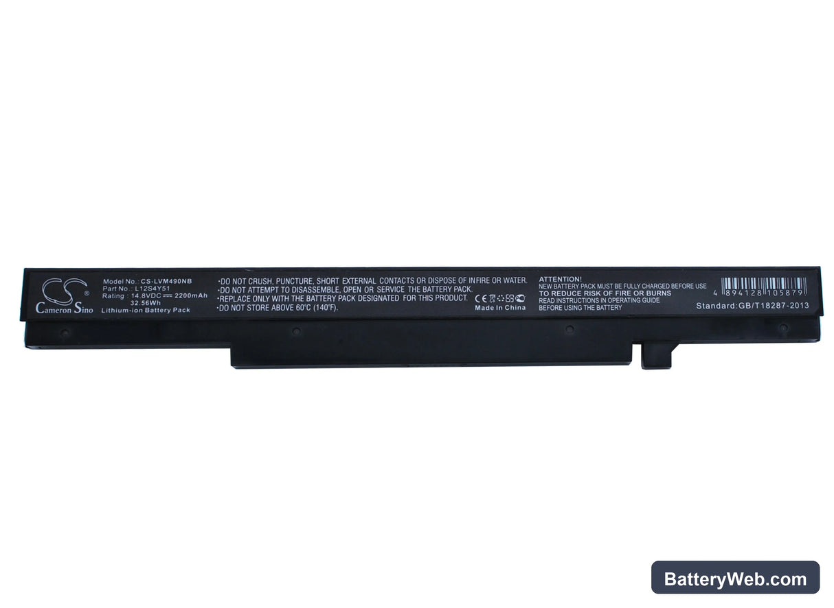 Lenovo IdeaPad K4350 Replacement Battery, 14.8V, 2200mAh, Li-ion 1