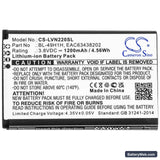 LG VN220 Replacement Battery, 3.8V, 1200mAh, Li-ion 3