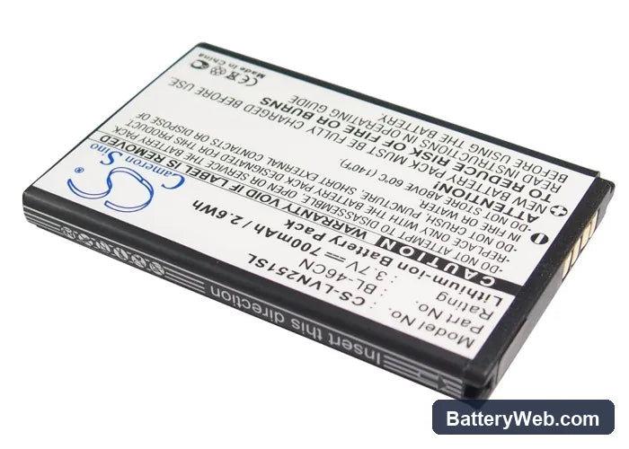 LG Cosmos 2 Replacement Battery, 3.7V, 700mAh, Li-ion 2