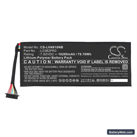 Lenovo Legion Go 8APU1 Replacement Battery, 7.82V, 10200mAh, Li-Polymer 3