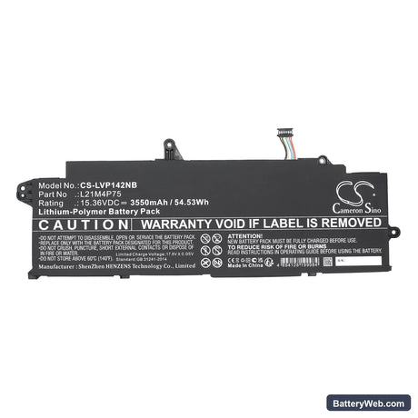 Lenovo ThinkPad T14s Gen 3(Intel)21BR00G7CX Replacement Battery, 15.36V, 3550mAh, Li-Polymer 3