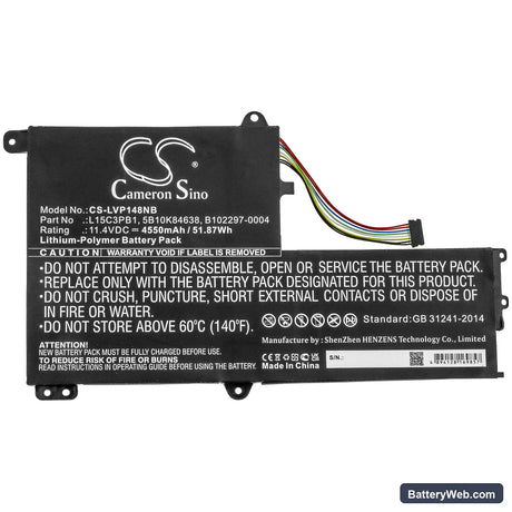 Lenovo IdeaPad Flex 4-1480 Replacement Battery, 11.4V, 4550mAh, Li-Polymer 3