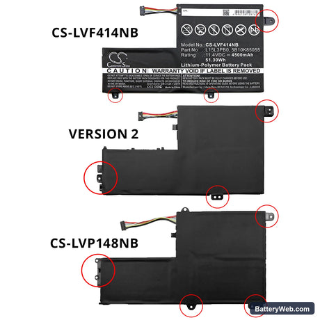 Lenovo IdeaPad Flex 4-1480 Replacement Battery, 11.4V, 4550mAh, Li-Polymer 6