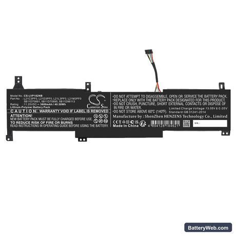 Lenovo IdeaPad 1 15IJL7 82LX005DIN Replacement Battery, 11.25V, 3600mAh, Li-Polymer 3