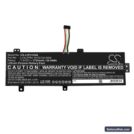 Lenovo ideapad 310 15" Replacement Battery, 7.6V, 3750mAh, Li-Polymer 3