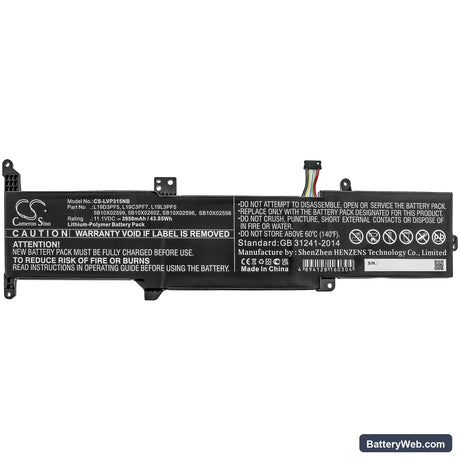 Lenovo Ideapad 3-15 Replacement Battery, 11.1V, 3950mAh, Li-Polymer 3