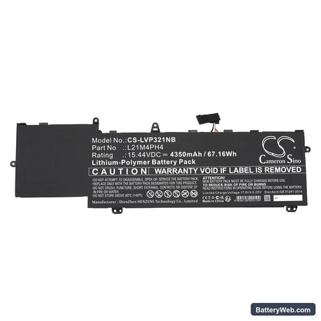 Lenovo ThinkBook Plus G3 IAP 21EL001FFR Replacement Battery, 15.44V, 4350mAh, Li-Polymer 3