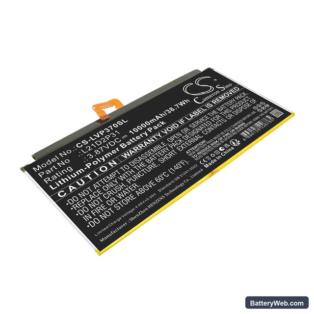 Lenovo Tab P12 Replacement Battery, 3.87V, 10000mAh, Li-Polymer 1