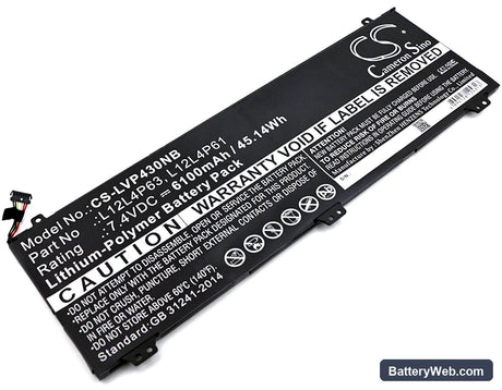 Lenovo IdeaPad U330p Replacement Battery, 7.4V, 6100mAh, Li-Polymer 1