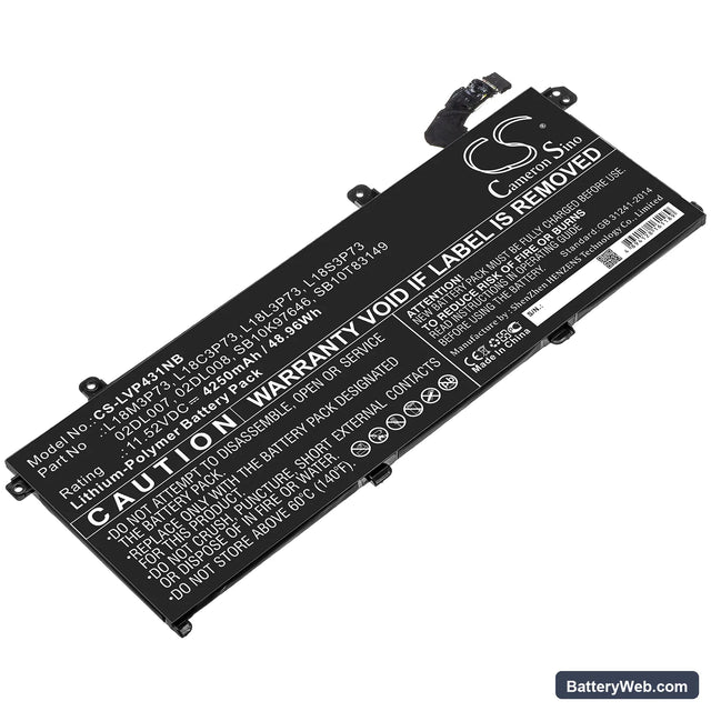 Lenovo ThinkPad T490 Replacement Battery, 11.52V, 4250mAh, Li-Polymer 1